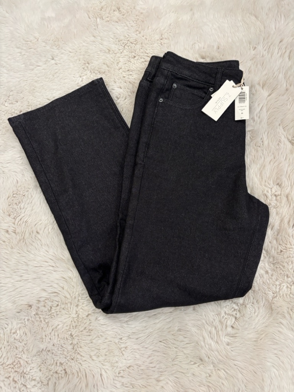 Z Supply Women's Black Straight-Leg Jeans